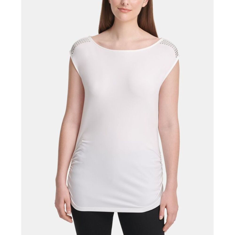 DKNY Studded Cap Sleeve Top